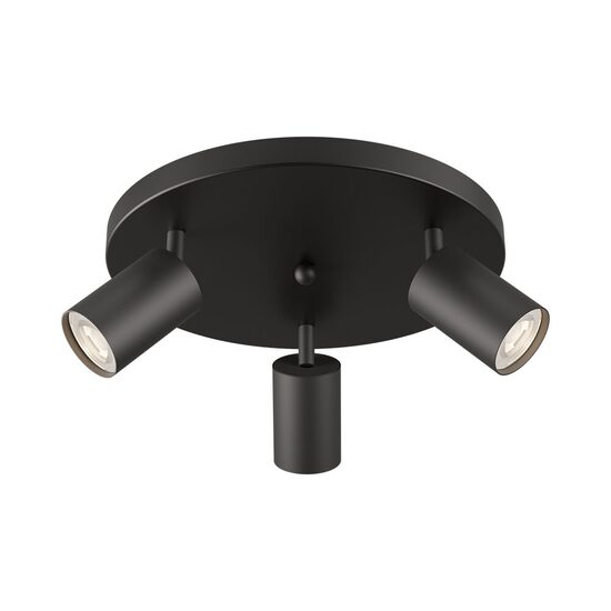 SPOT 3xGU10 PE PERETE NEGRU BR PLUS RND