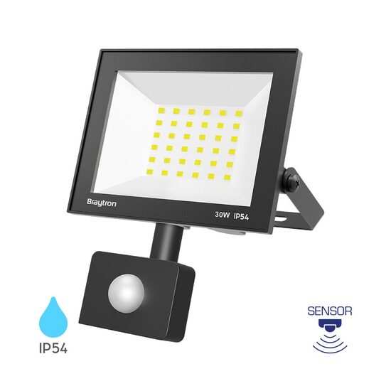 PROIECTOR LED SLIM 30W 6500K + SENZOR IP54-CF NEGRU