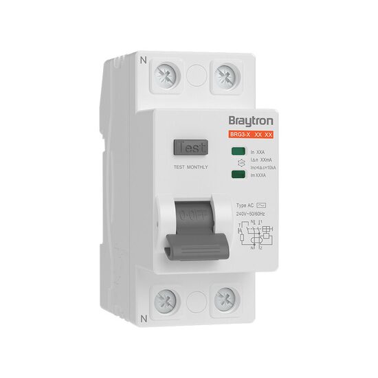 INTRERUPATOR DIFERENTIAL BRG3-2 25A 500mA 2P Type-AC 10kA RCCB