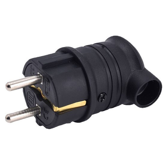 STECHER SCHUKO CU MANER CAUCIUC IP44 16A 230V NEGRU