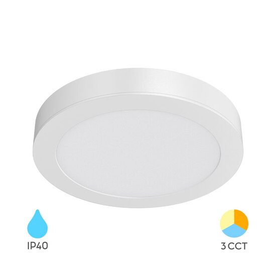 SPOT LED ROTUND PT 24W 2400lm 3IN1 ALB D:300MM IP40
