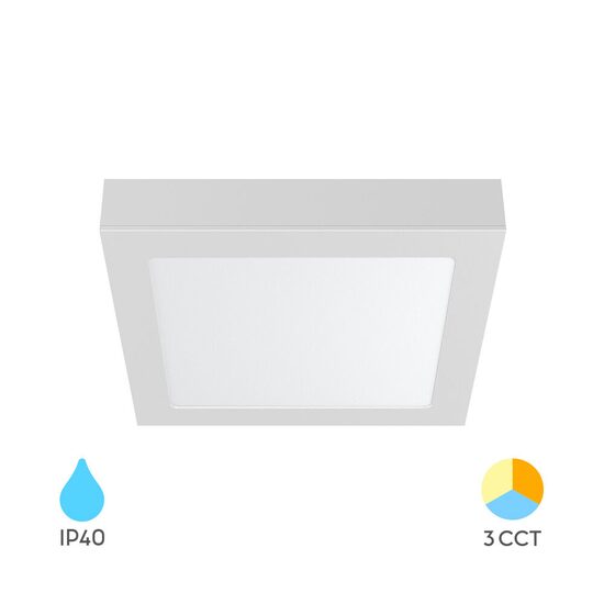 SPOT LED PATRAT PT 24W 2400lm 3IN1 ALB IP40