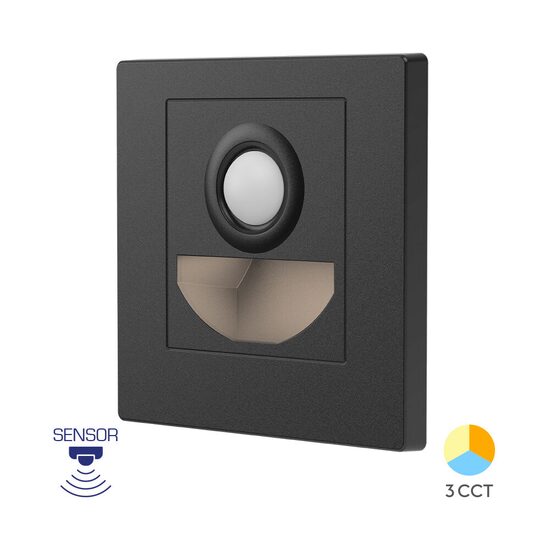 CORP LED PT TREPTE CU SENZOR 1,5W 3in1 NEGRU