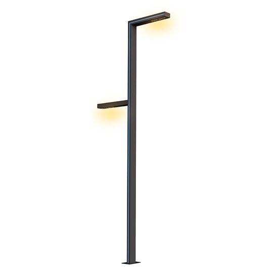 STALP DECORATIV Alu. H400cm D:8x12cm, tip:L-60cm , LED:2x30W, IP54