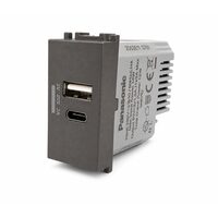 PRIZA USB TIP A+C 5V-3A MODULAR ANTRACIT 1M PANASONIC