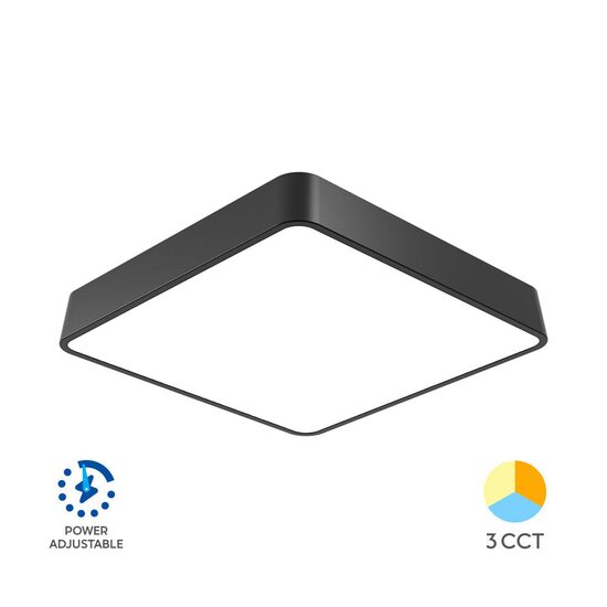 PLAFONIERA LED 36W 3in1 NEGRU BLADE SQR