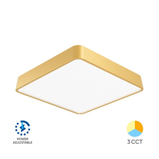 PLAFONIERA LED 36W 3in1 AURIU BLADE SQR