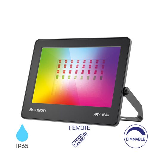 PROIECTOR LED CF 50W RGB  DIM. IP65 NEGRU 