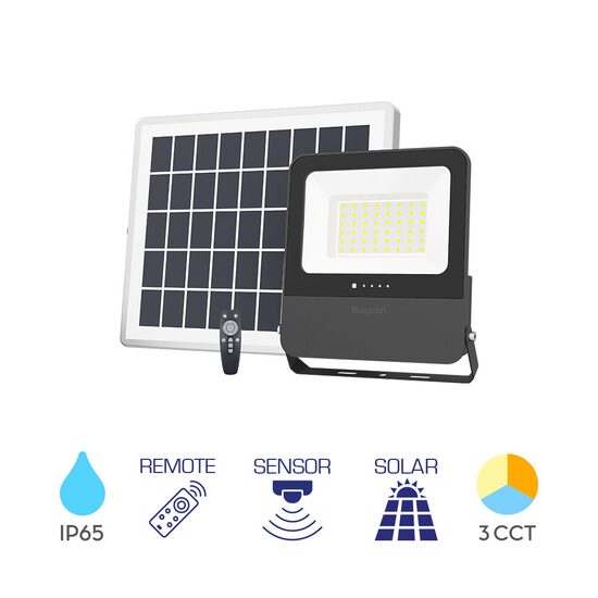 PROIECTOR CU LED PL, SOLAR+SENZOR+TELECOMANDA, P:50W, C:15W, 3in1 IP65