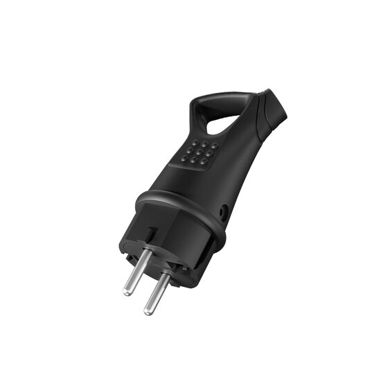 STECHER SCHUKO CU MANER CAUCIUC IP44 16A 230V NEGRU BRAYTRON