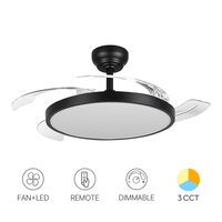 VENTILATOR DE TAVAN 32+30W-3IN1-RMT-IP20 NEGRU-FANCY