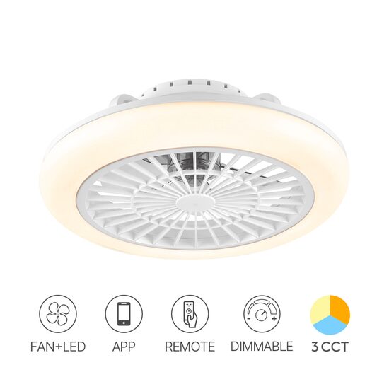 VENTILATOR DE TAVAN 40+20W-3IN1-RMT-IP20 ALB-FANCY