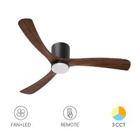 VENTILATOR DE TAVAN 18+30W-3IN1-RMT-IP20 LEMN-FANCY