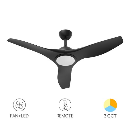 VENTILATOR DE TAVAN 24+35W-3IN1-RMT-IP20 NEGRU-FANCY