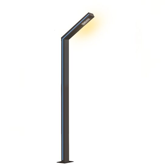 STALP DECORATIV Alu. H400cm D:8x12cm, tip:L , LED:30W, IP54