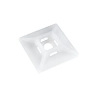 SUPORTI pt BRIDA, CU ADEZIV 28x28mm PA66 ALB 100BUC/PAC