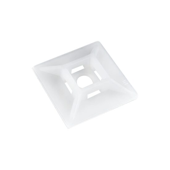 SUPORTI pt BRIDA, CU ADEZIV 28x28mm PA66 ALB 100BUC/PAC