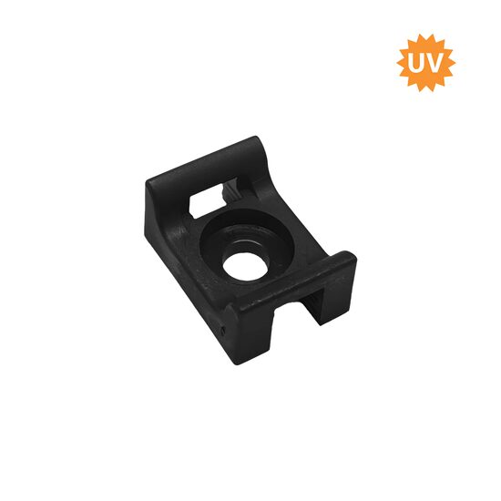 SUPORTI pt BRIDA, 17,6x12,9mm PA66-UV NEGRU 100BUC/PAC